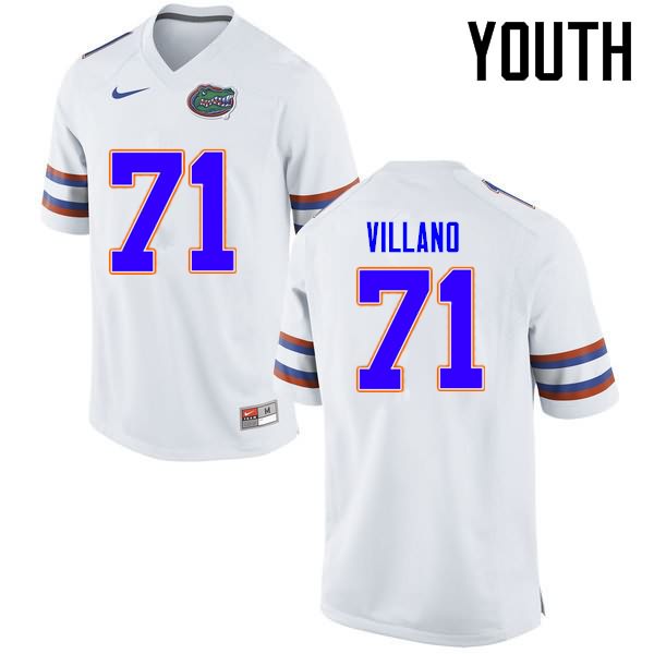 NCAA Florida Gators Nick Villano Youth #71 Nike White Stitched Authentic College Football Jersey YSK8864TX